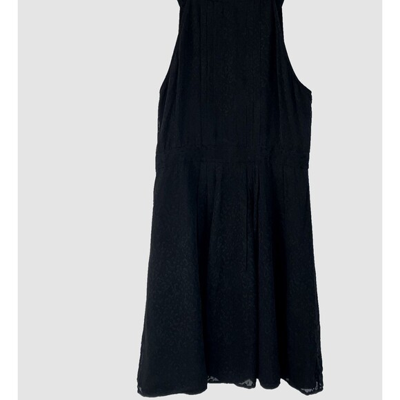 THEORY sz 10 Black Silk Viscose Burnt Out Sleeveless Dress Flowy Lined Devore - Picture 3 of 7